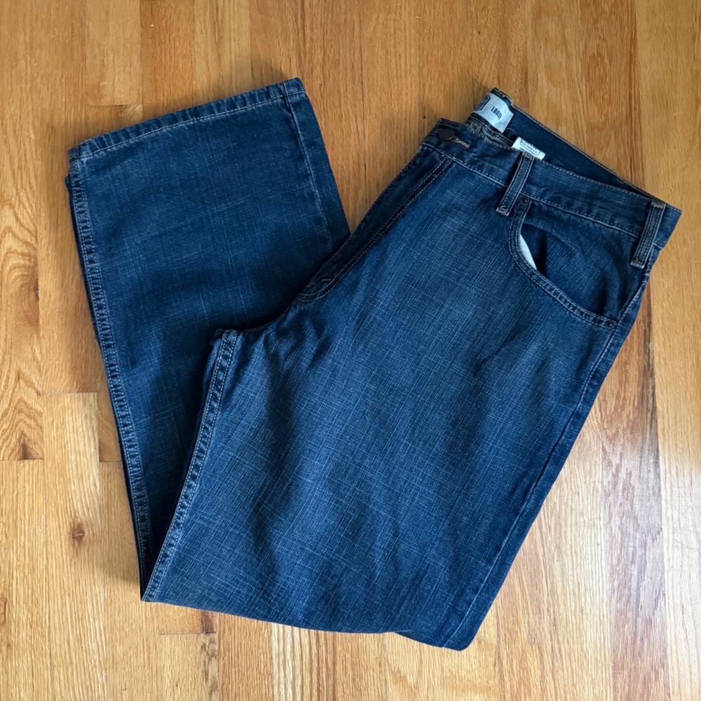 Signature Levi Strauss 1001 Jeans Mens 36x30 Dark Wash Loose Straight Leg Denim